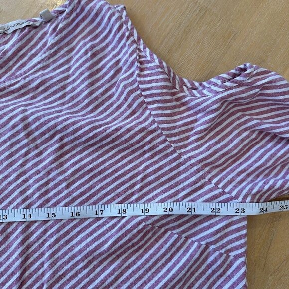 Soft Surroundings Womens 3/4 Cold Sleeve Linen Blend Striped Tunic Blouse 2X - Picture 11 of 12